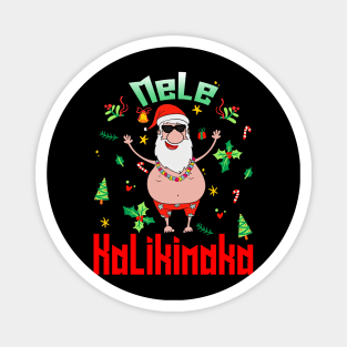 Mele Kalikimaka Christmas Santa Shaka Hawaii Magnet